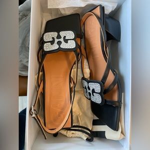 Ganni Logo Heels (NWOT)